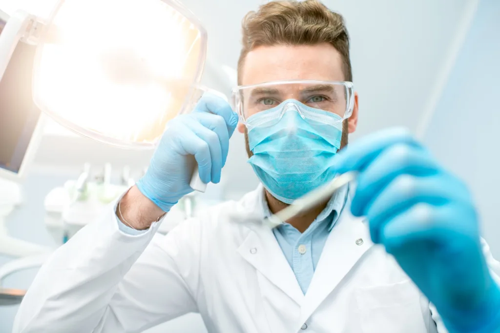 Photo of a dentist from a patients POV