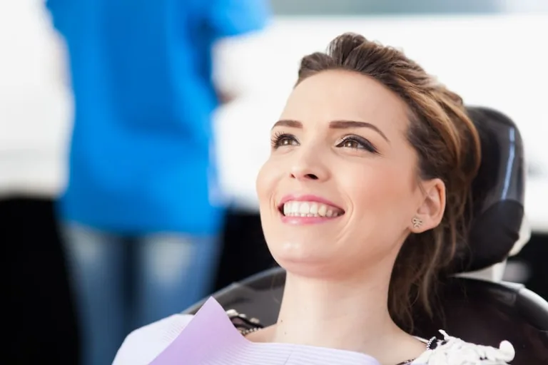 Woman in dental office